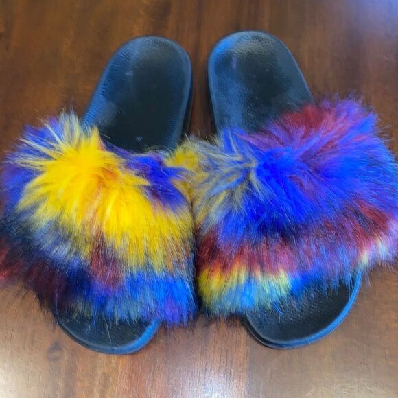 Artificial Fur Women’s Indoor Slides Size 9 - Picture 3 of 8